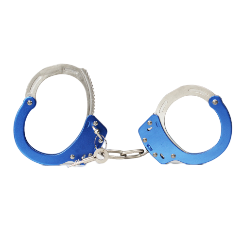 Professional Chrome-Nickel Plated Steel Handcuffs Police Use 2 Keys Double Lock