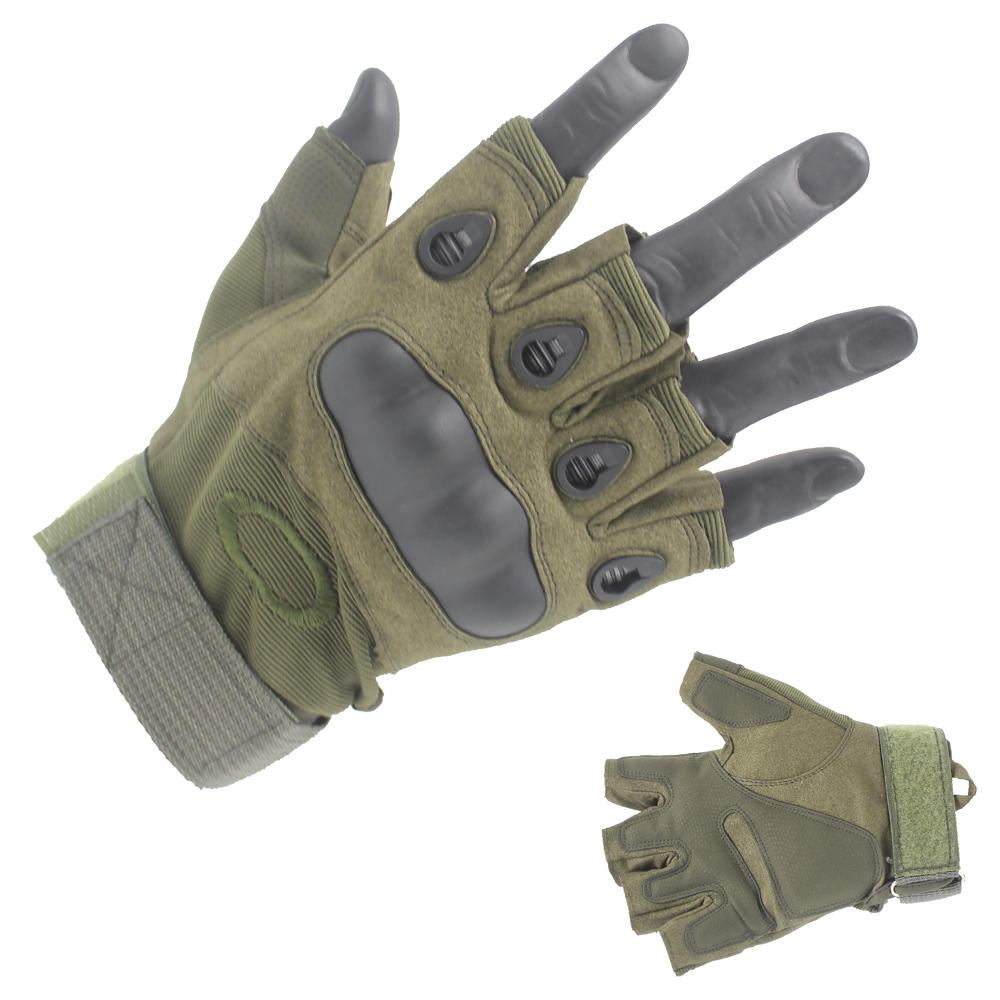 Factory Price Half Finger Green Army Gloves Wholesaler